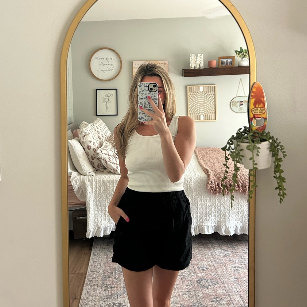 Black Linen Shorts